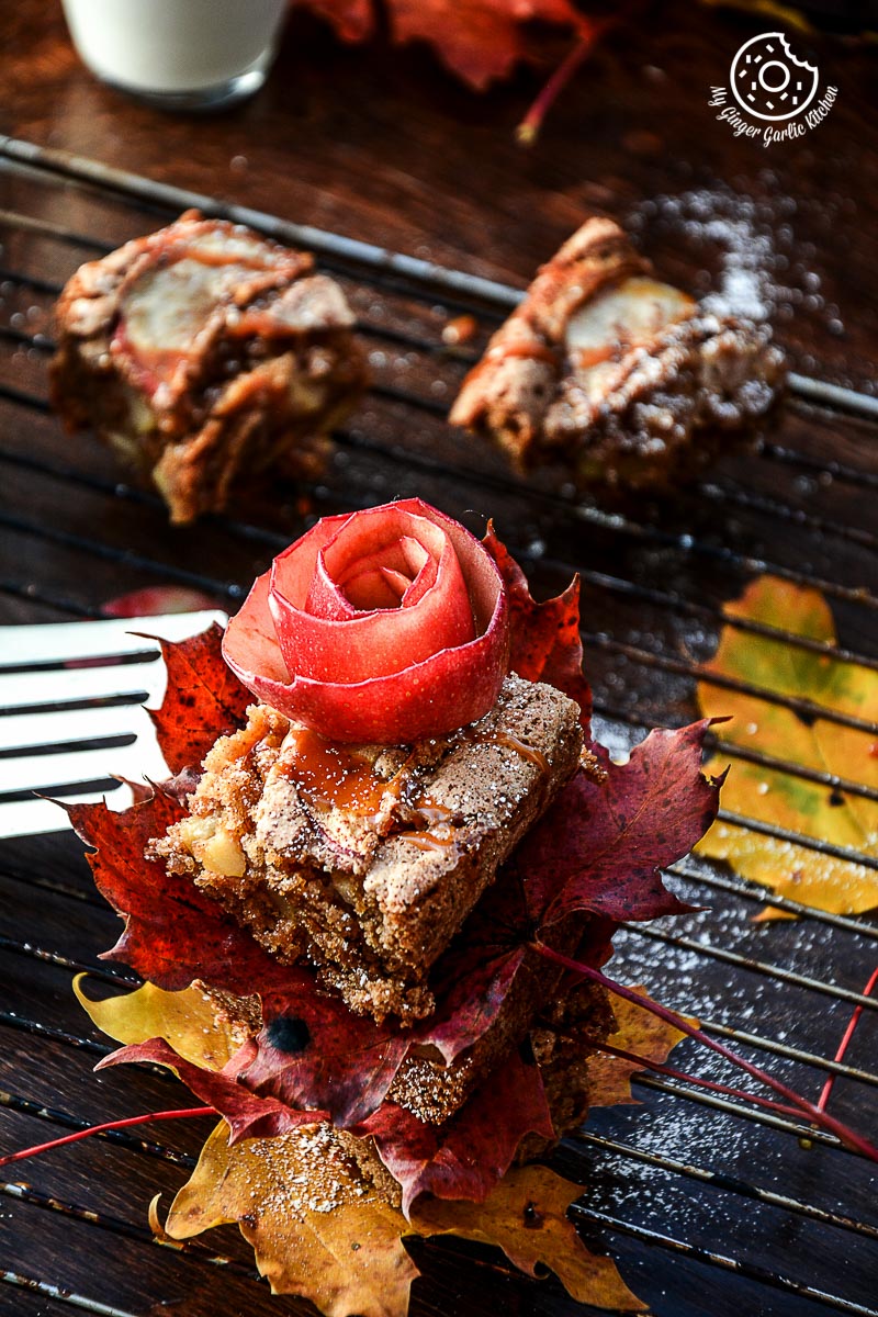 recipe-apple-cinnamon-brownie-with-caramel-drizzle|mygingergarlickitchen.com/ @anupama_dreams