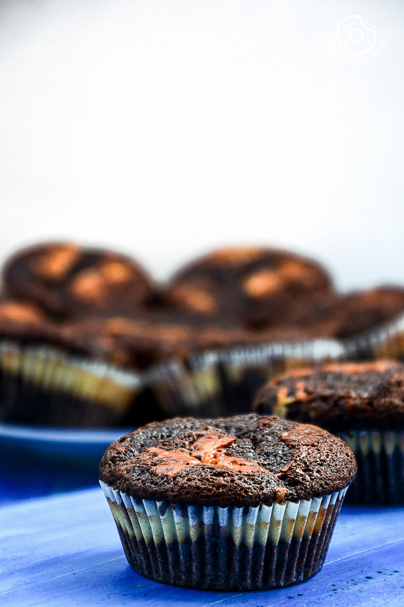 recipe-chocolate-cream-cheese-muffins-with-blueberries|mygingergarlickitchen.com/ @anupama_dreams