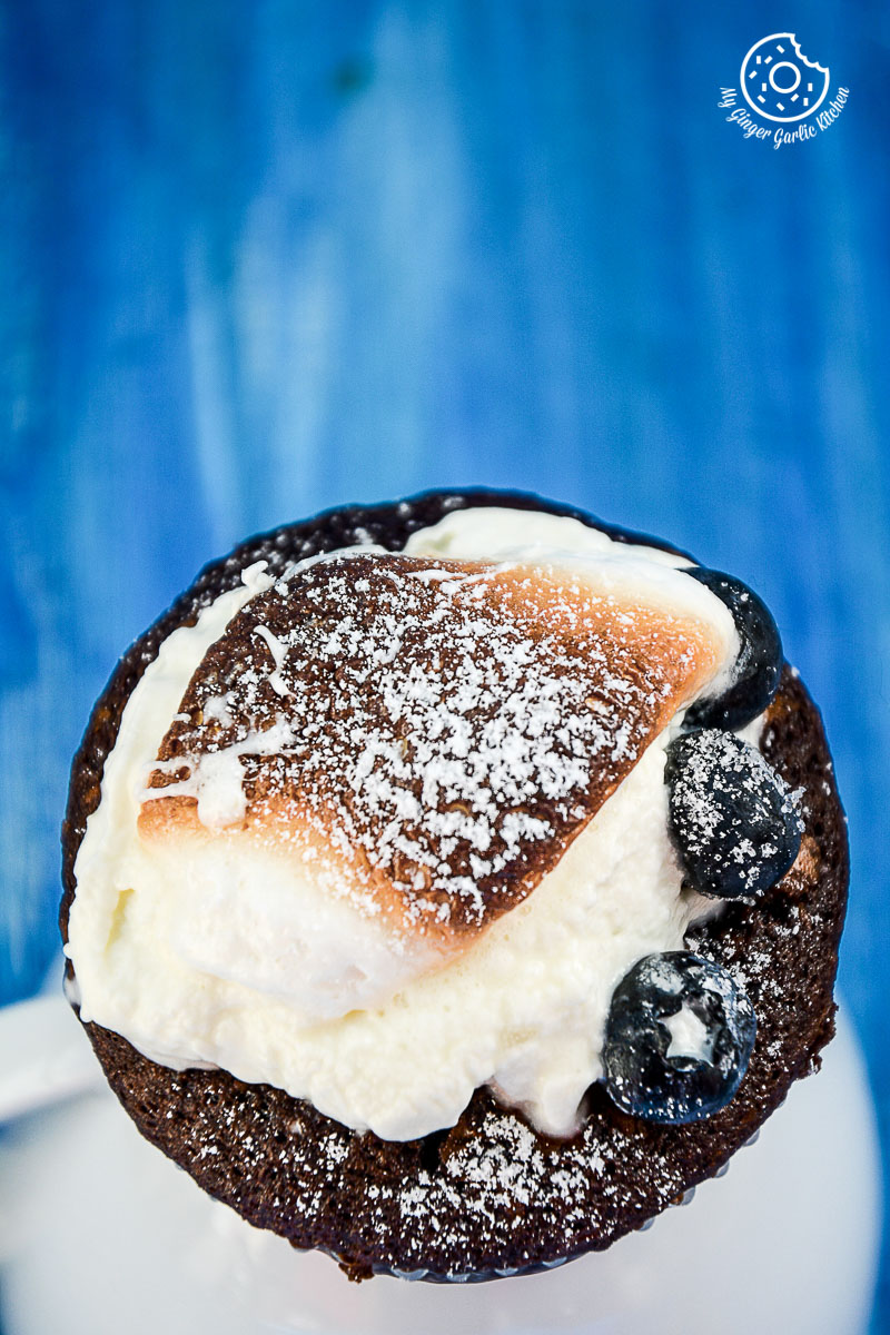 recipe-chocolate-cream-cheese-muffins-with-blueberries|mygingergarlickitchen.com/ @anupama_dreams