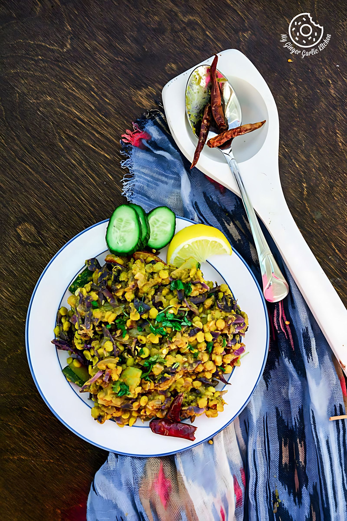 Red Cabbage Zucchini Chana Dal Recipe