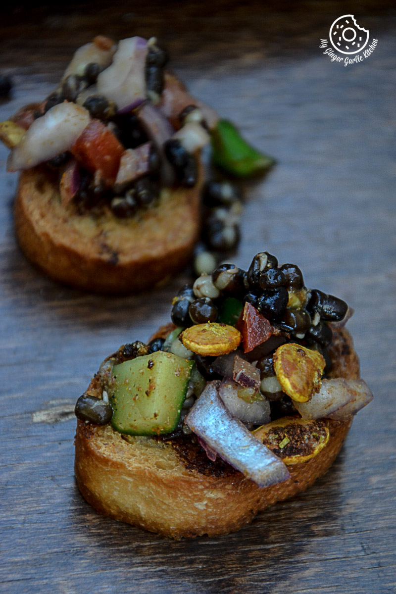 recipes-Whole-Black-Gram-Sprouts-with-Garlic-Oven-Toasted-Baguette|mygingergarlickitchen.com/ @anupama_dreams