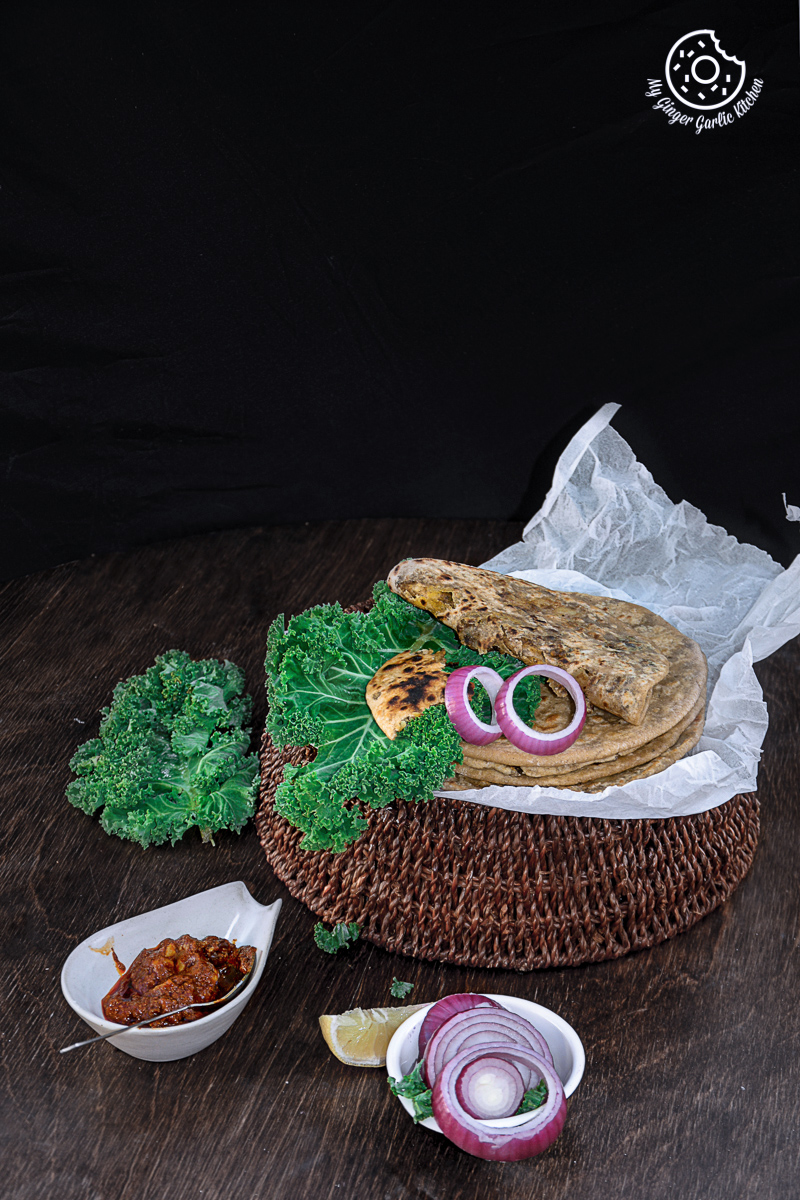  recipes-Mushroom-Kale-Stuffed-Paratha|mygingergarlickitchen.com/ @anupama_dreams