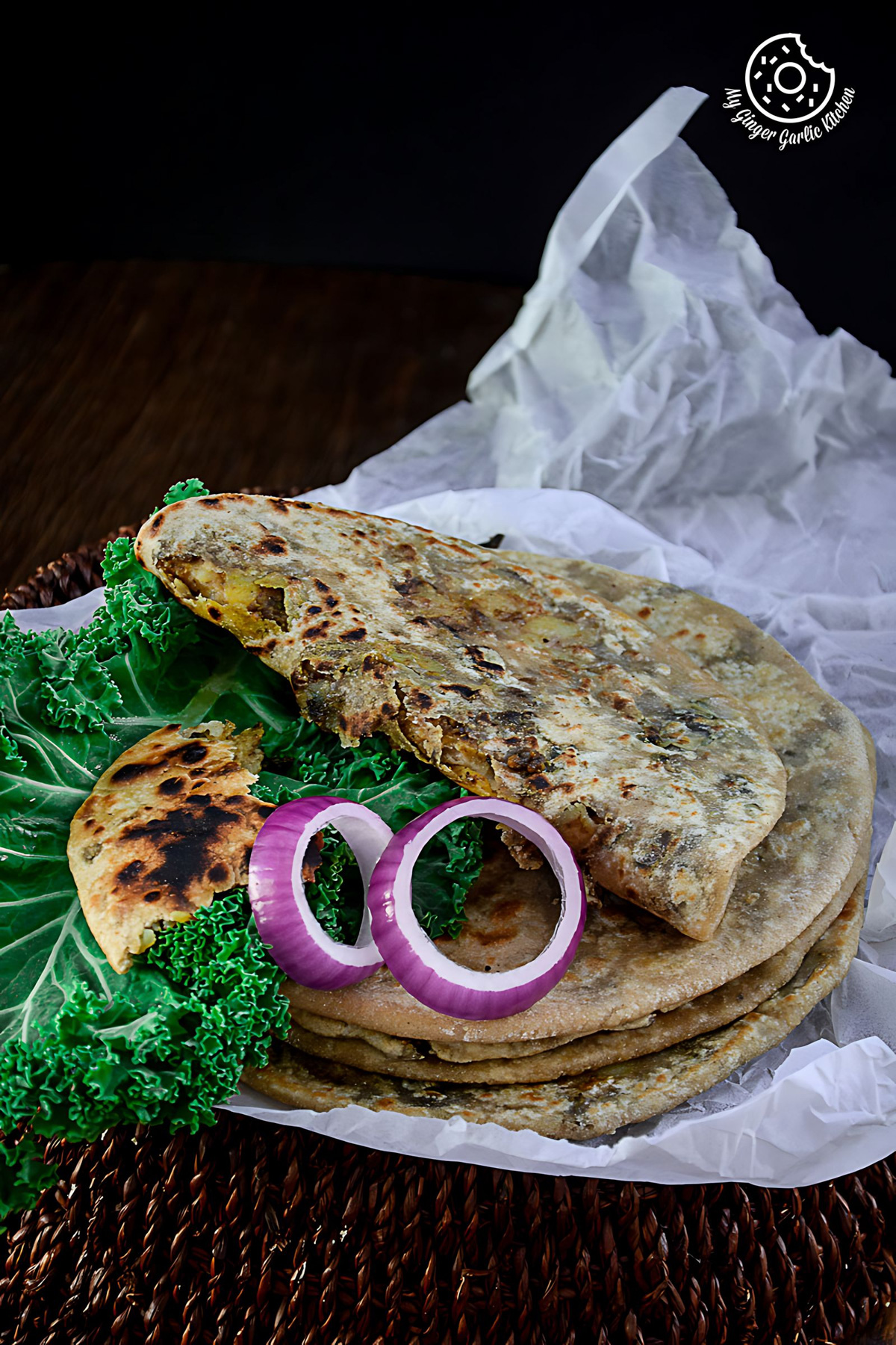 Image of Mushroom Kale Stuffed Paratha (Video)