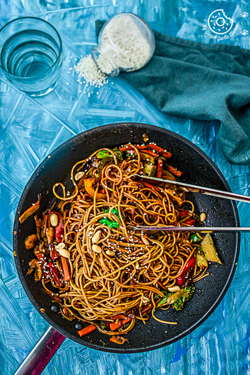 recipes-vegetable-teriyaki-noodles|mygingergarlickitchen.com/ @anupama_dreams