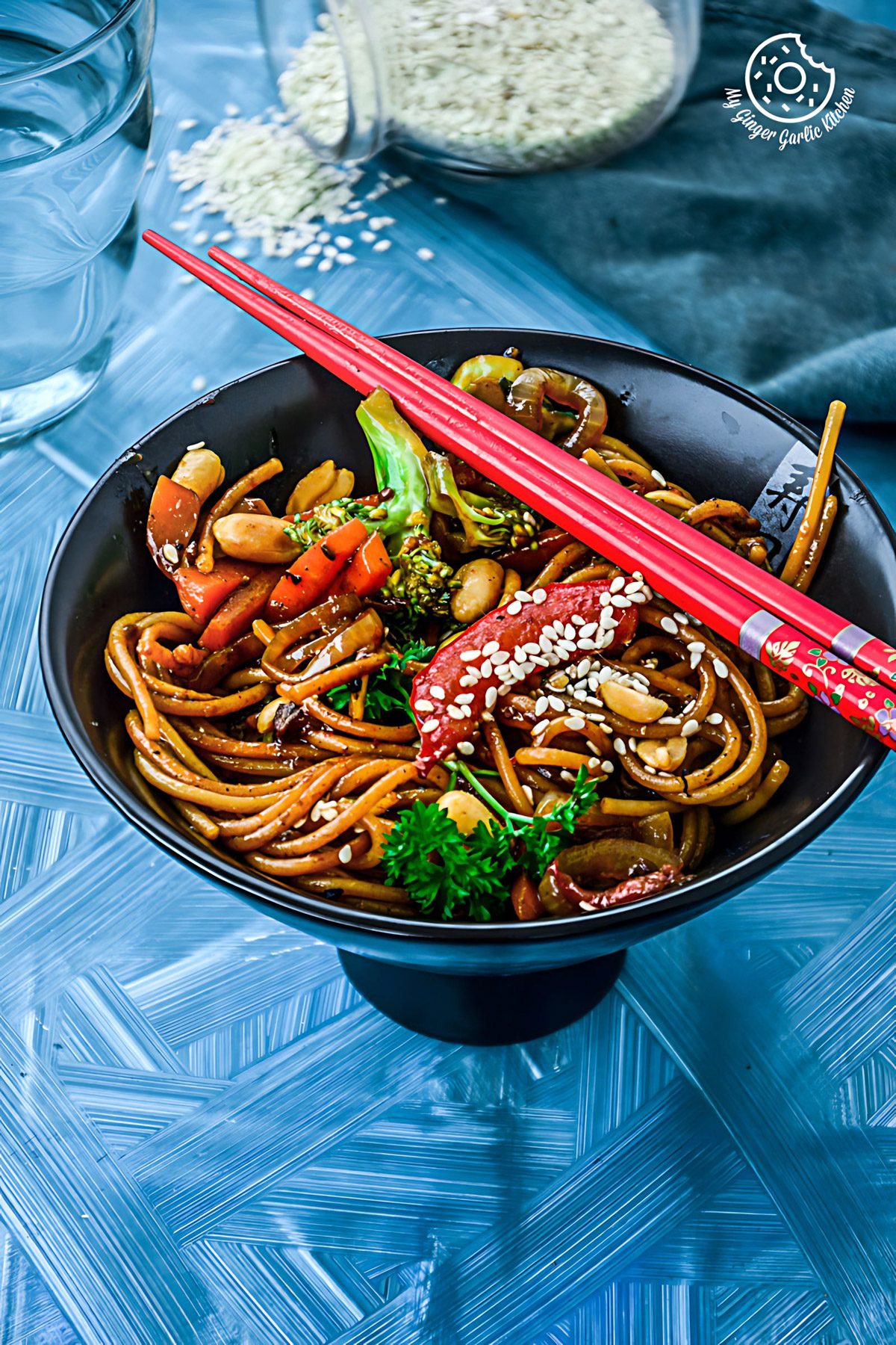 Image of Vegetable Teriyaki Noodles - Teriyaki Stir Fry Noodles