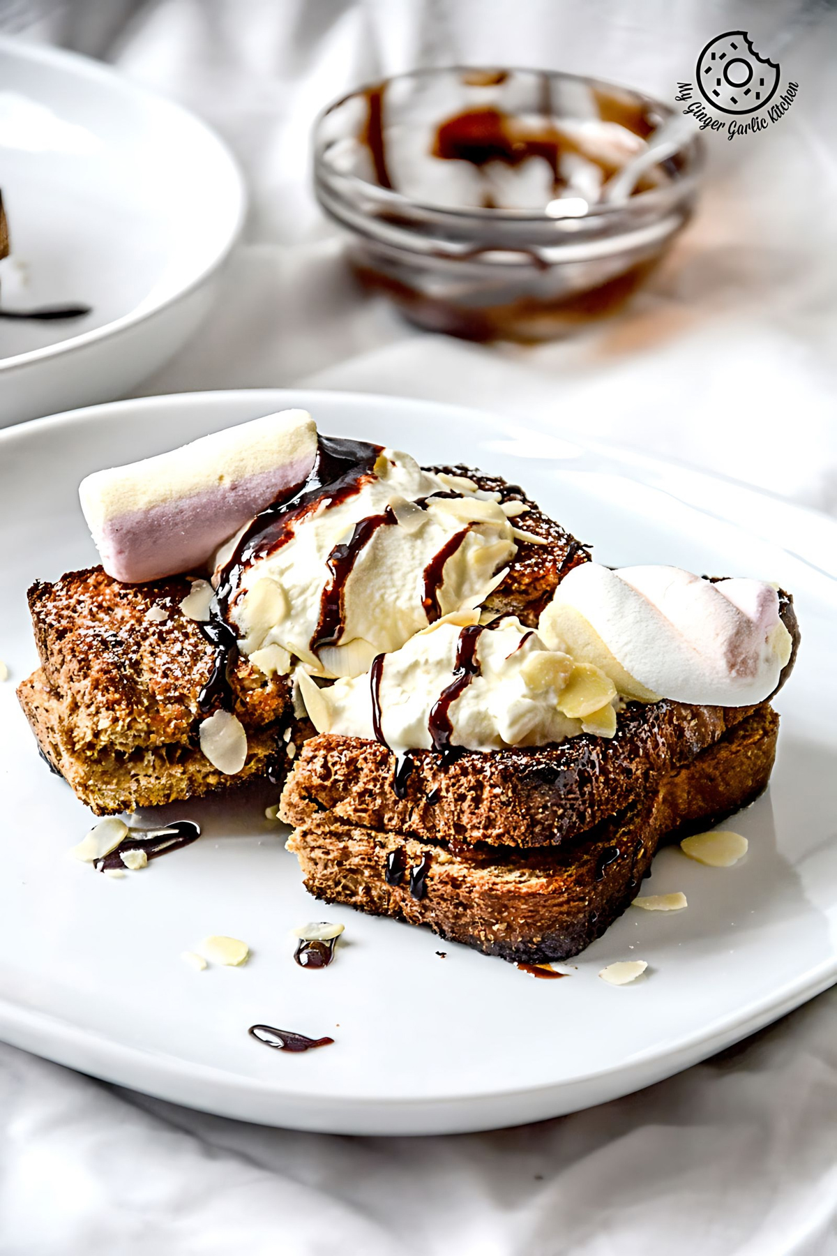 Image of Banana Nutella Stuffed Cardamom Maple Toast Recipe