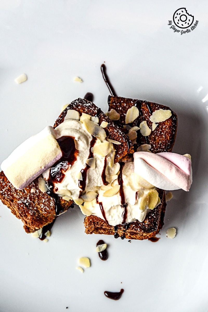 Banana Nutella Stuffed Cardamom Maple Toast | mygingergarlickitchen.com/ @anupama_dreams