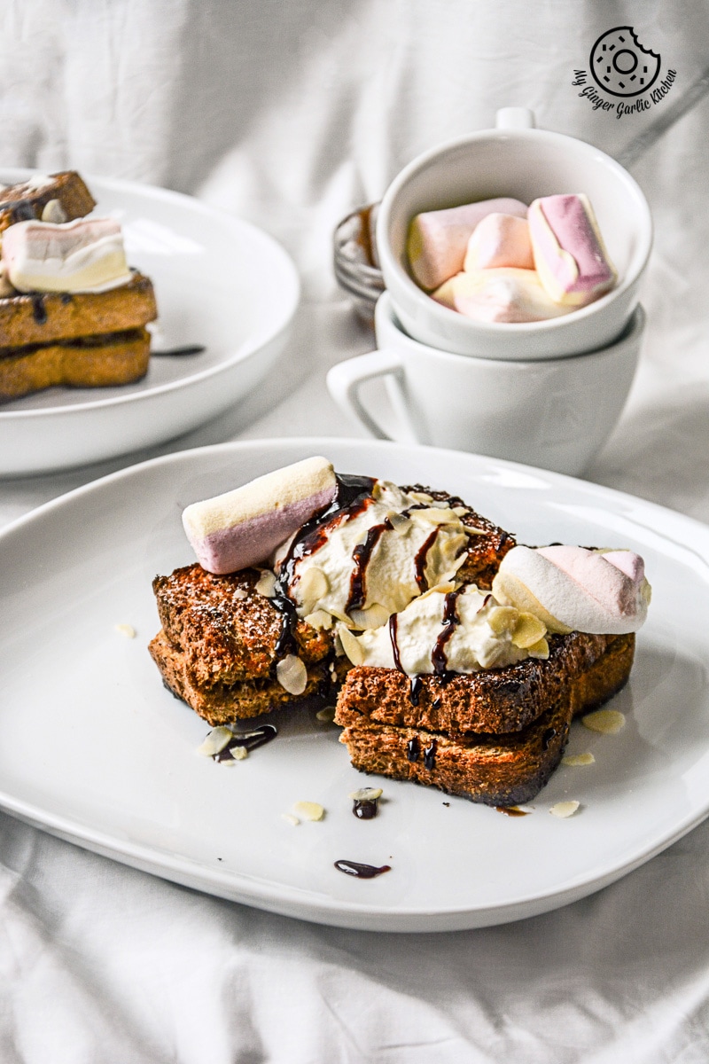 Banana Nutella Stuffed Cardamom Maple Toast | mygingergarlickitchen.com/ @anupama_dreams