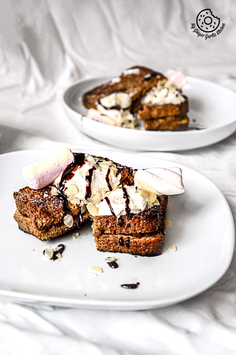 Banana Nutella Stuffed Cardamom Maple Toast | mygingergarlickitchen.com/ @anupama_dreams
