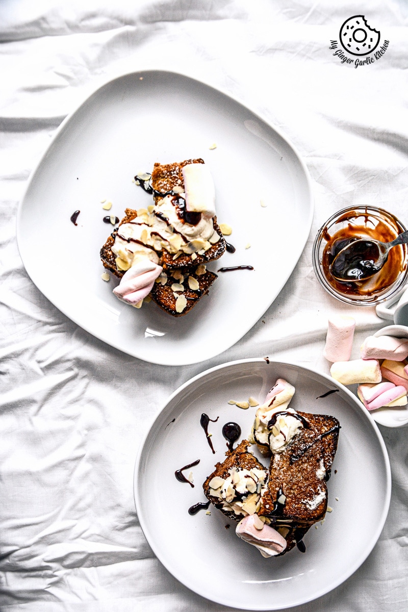 Banana Nutella Stuffed Cardamom Maple Toast | mygingergarlickitchen.com/ @anupama_dreams