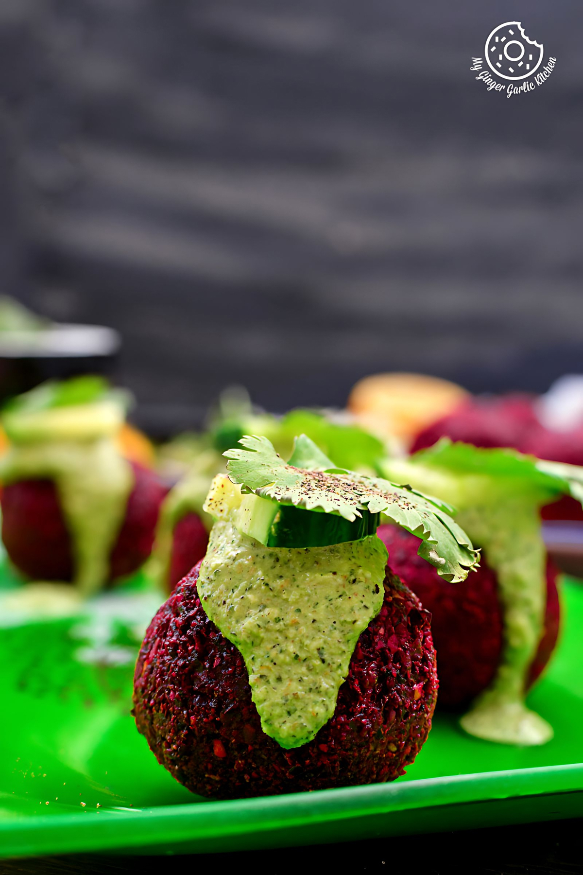 Roast Beetroot Falafel Recipe + Green Tahini Dip