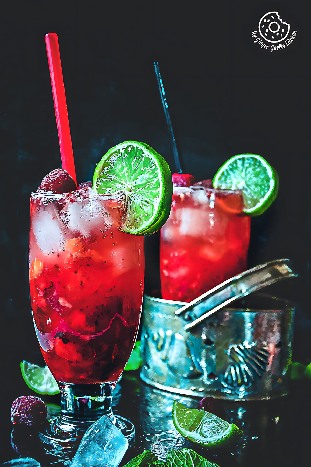 Image of Dark Rum Strawberry Mango Mojito Recipe