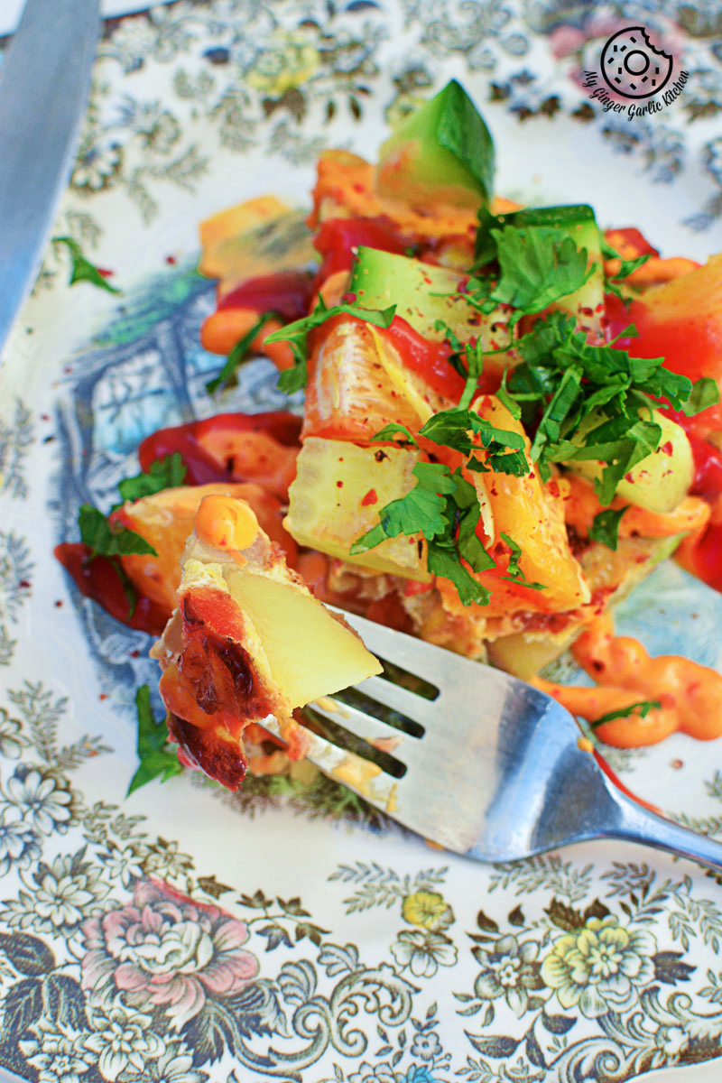 Spanish Style Vegetarian Omelette | mygingergarlickitchen.com/ @anupama_dreams