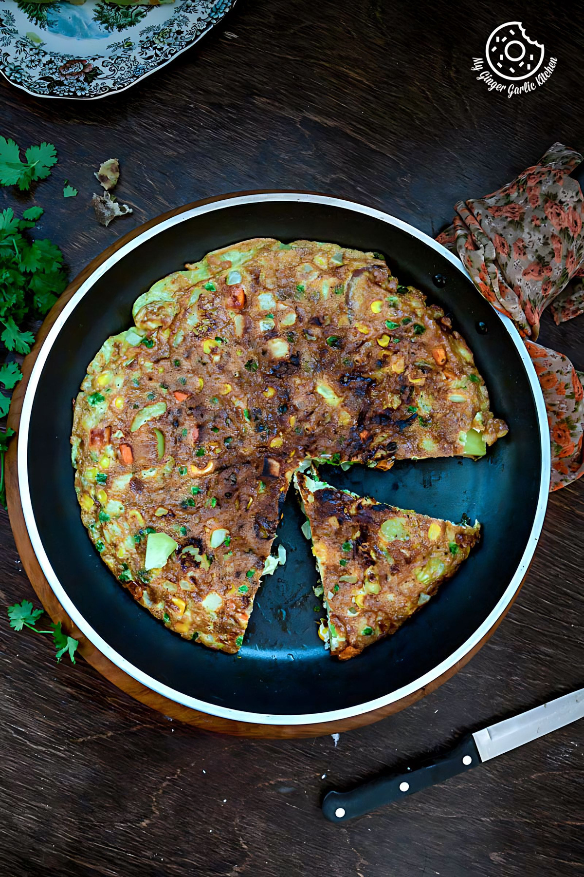 Spanish Style Vegetarian Omelette | mygingergarlickitchen.com/ @anupama_dreams