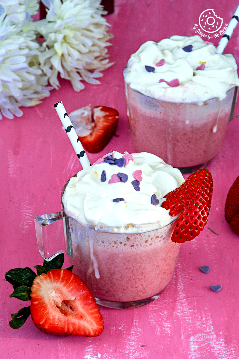 Strawberry White Hot Chocolate| mygingergarlickitchen.com/ @anupama_dreams