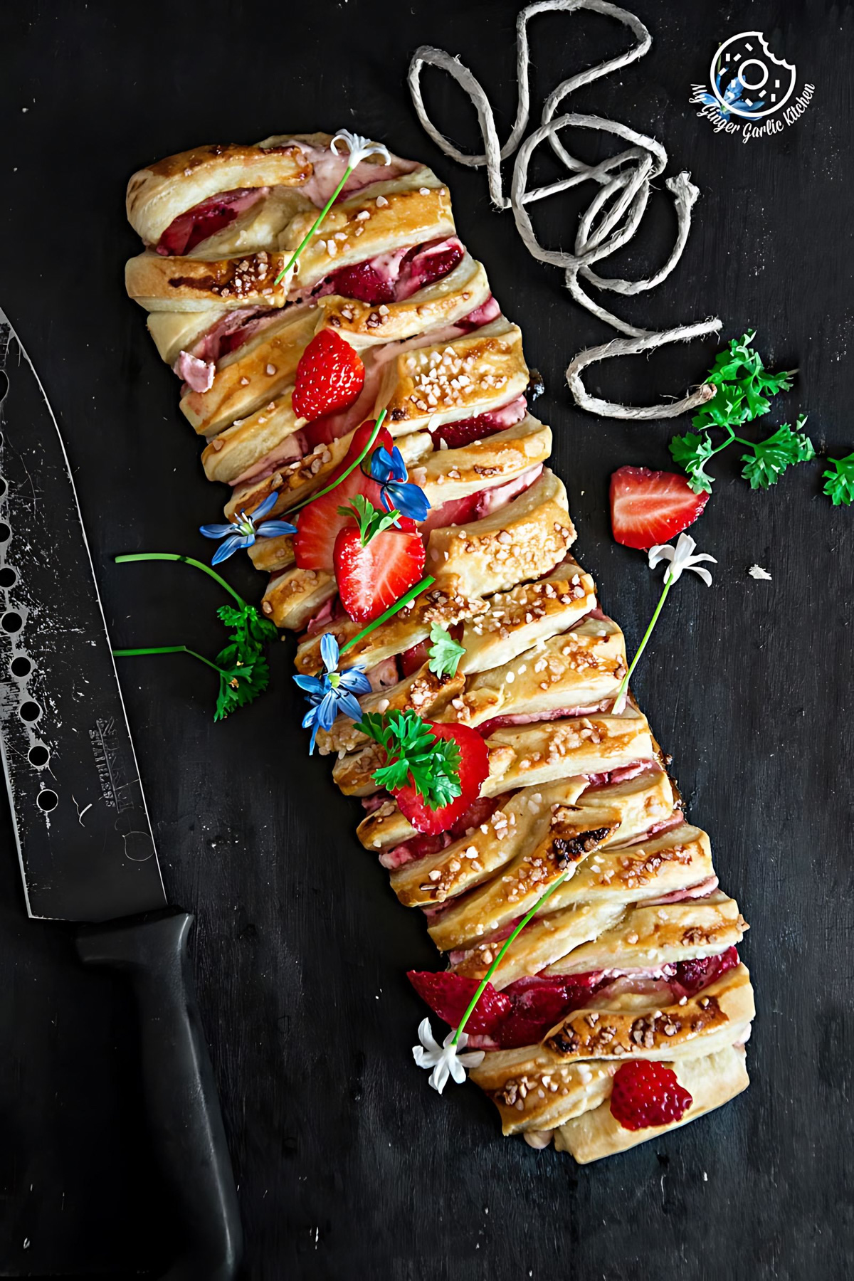 Braided Strawberry Cream Cheese Pastry