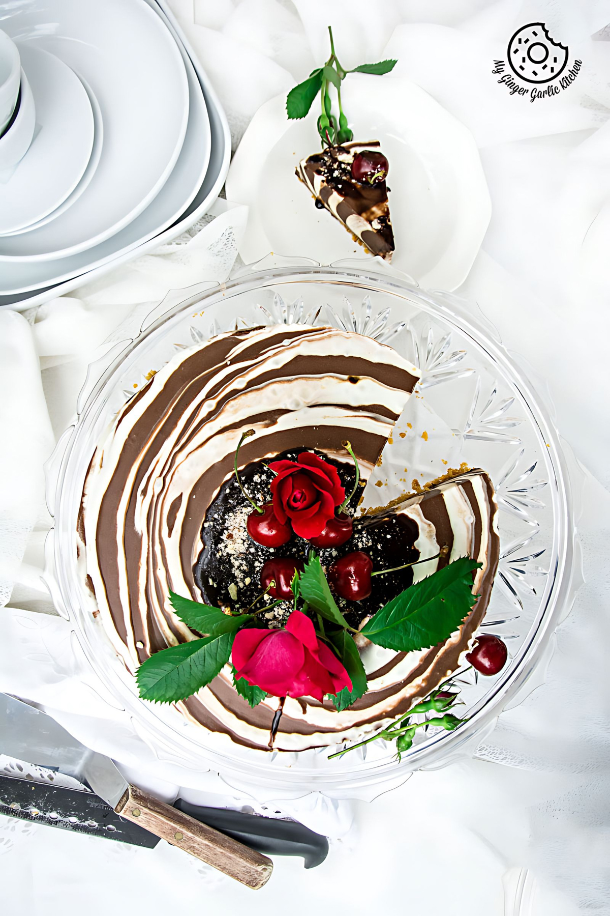 recipe-no-bake-Zebra-Cheesecake | mygingergarlickitchen.com/ @anupama_dreams