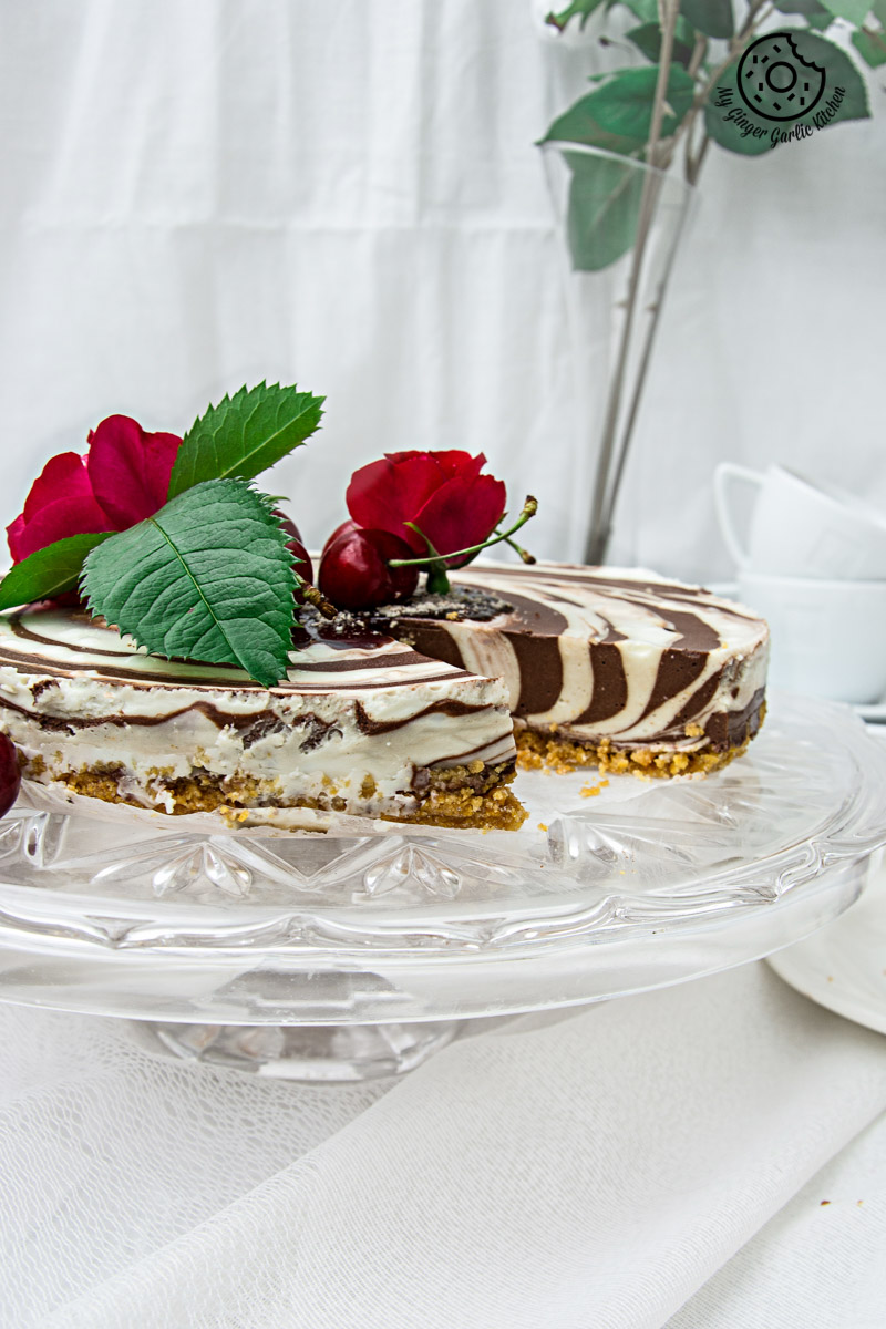 recipe-no-bake-Zebra-Cheesecake | mygingergarlickitchen.com/ @anupama_dreams