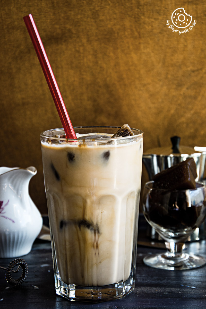 Vanilla Iced Mocha With Coffee Ice Cubes | mygingergarlickitchen.com/ @anupama_dreams