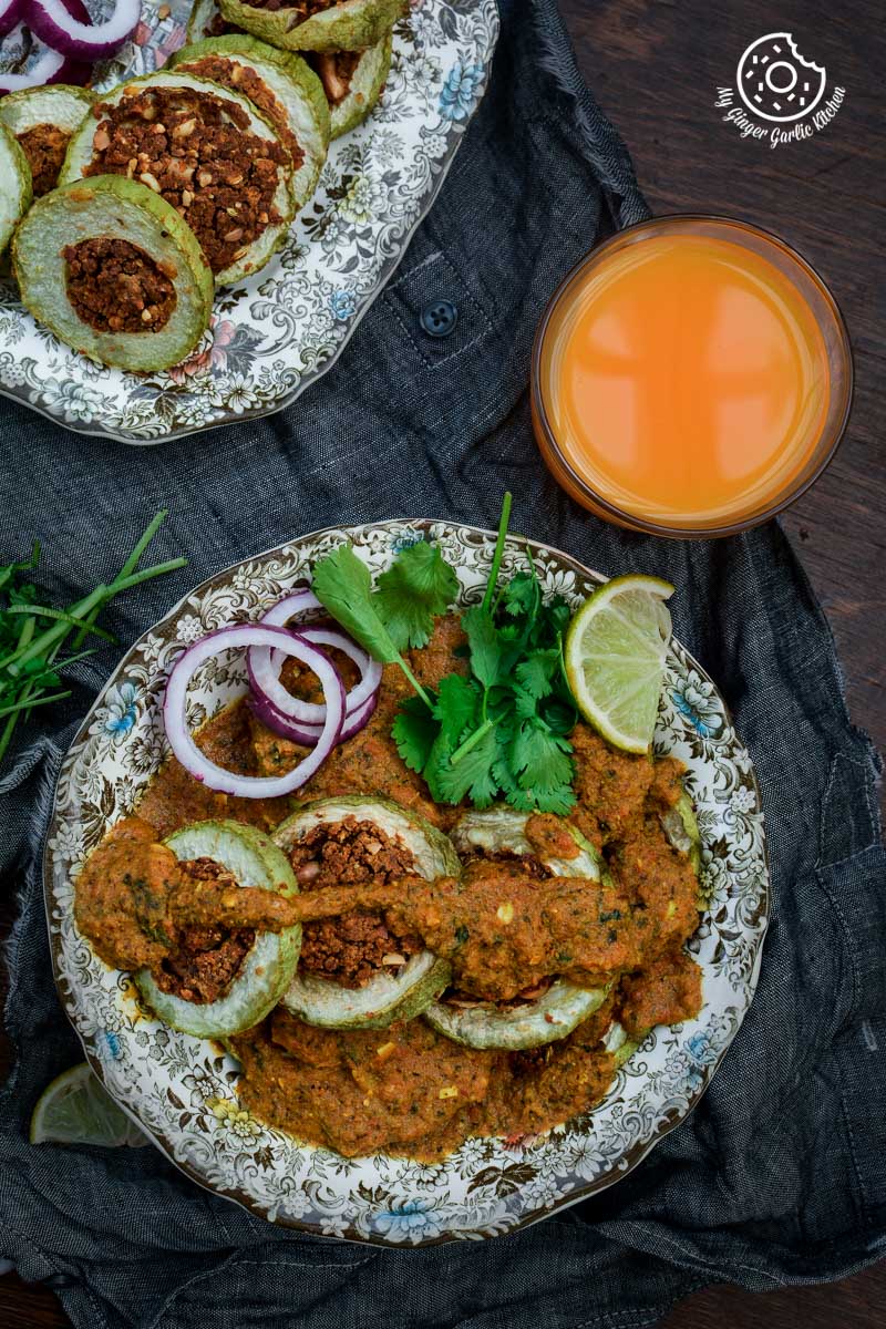 Besan Stuffed Lauki Curry - Bharwa Lauki | mygingergarlickitchen.com/ @anupama_dreams