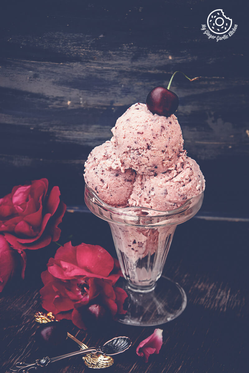 Classic and Easy Cherry Lassi Ice Cream | mygingergarlickitchen.com/ @anupama_dreams