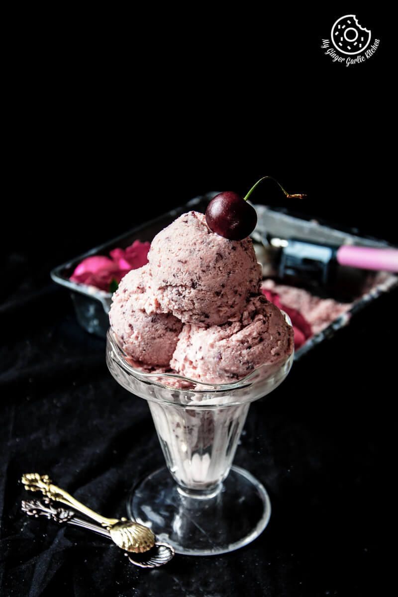 Classic and Easy Cherry Lassi Ice Cream | mygingergarlickitchen.com/ @anupama_dreams