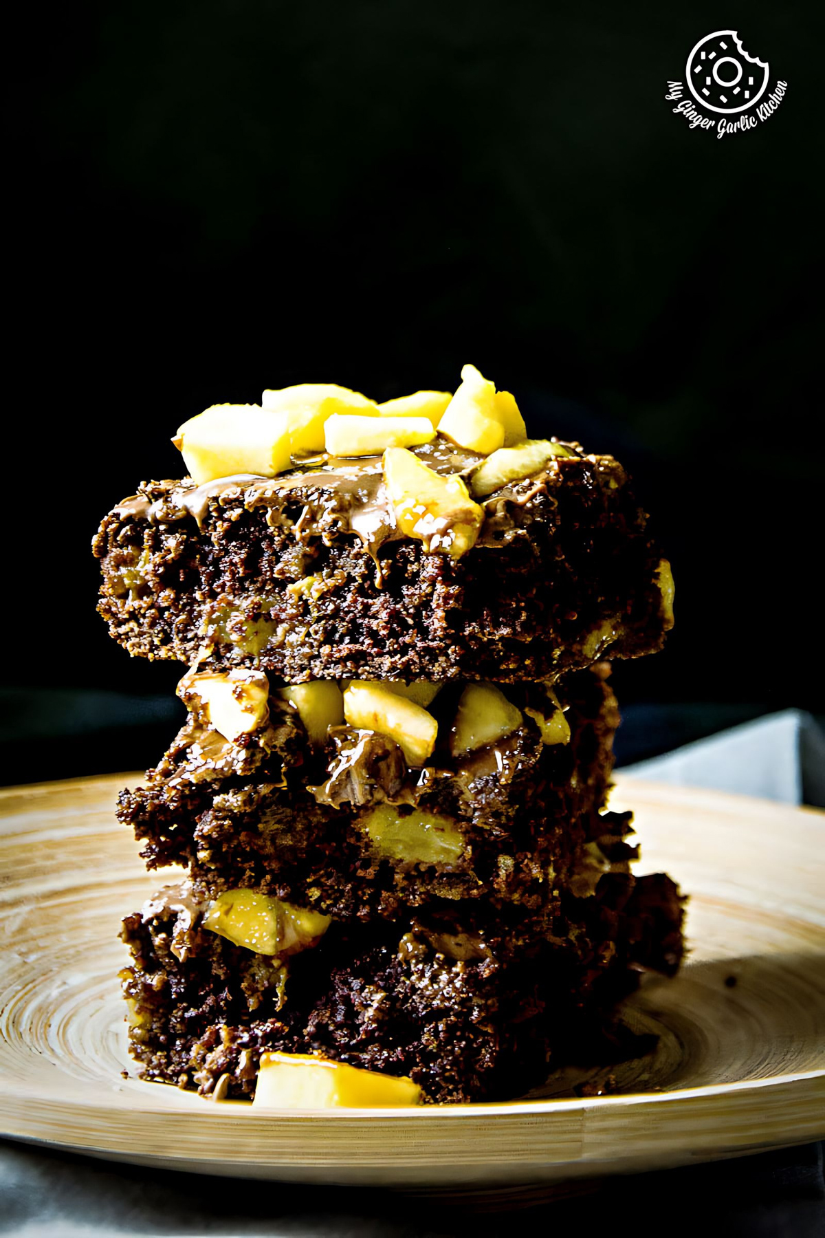 Eggless Peach Chocolate Brownies