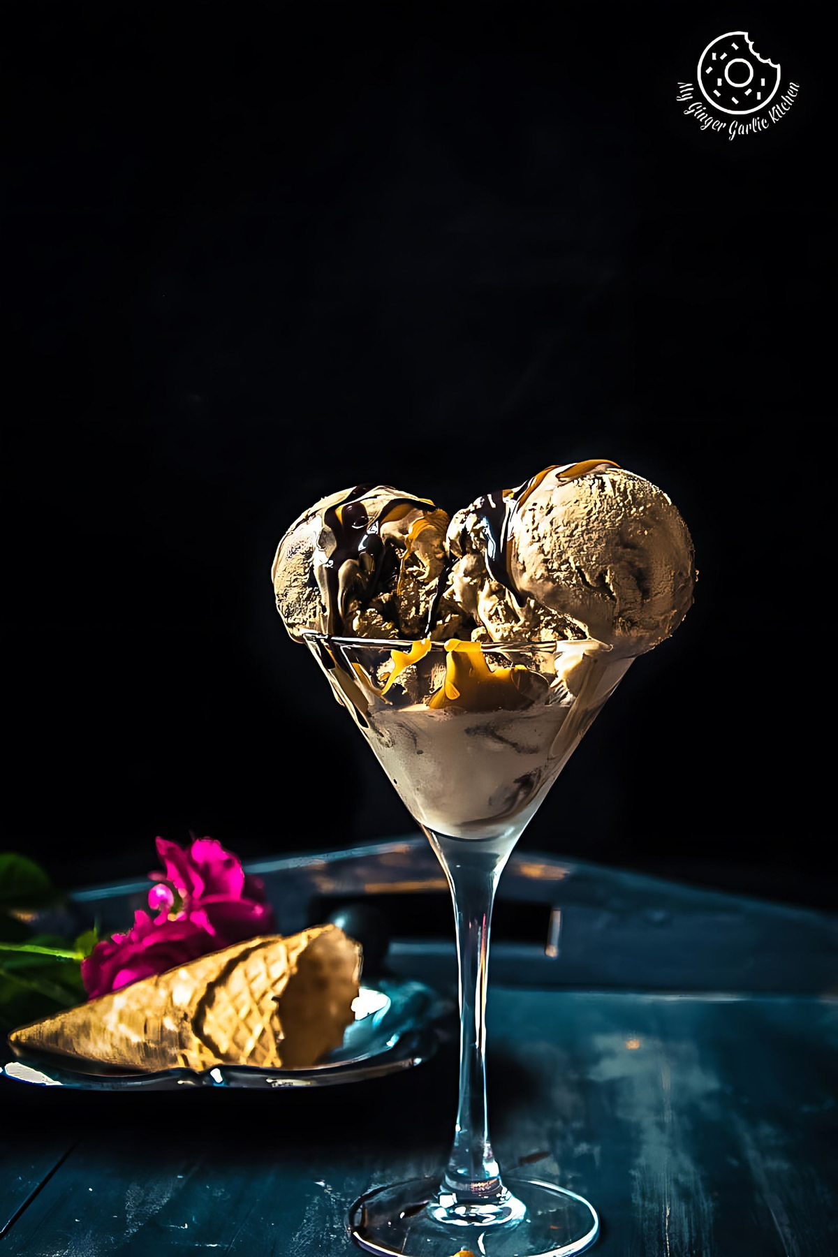 No-Churn Coffee Caramel Chocolate Ice-Cream (No Machine)