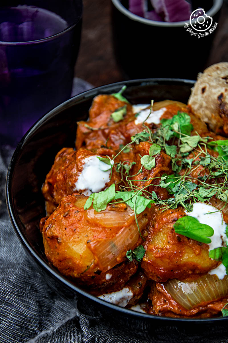 Jaipuri Aloo Pyaaz Ki Sabzi - Potato Onion Curry | mygingergarlickitchen.com/ @anupama_dreams