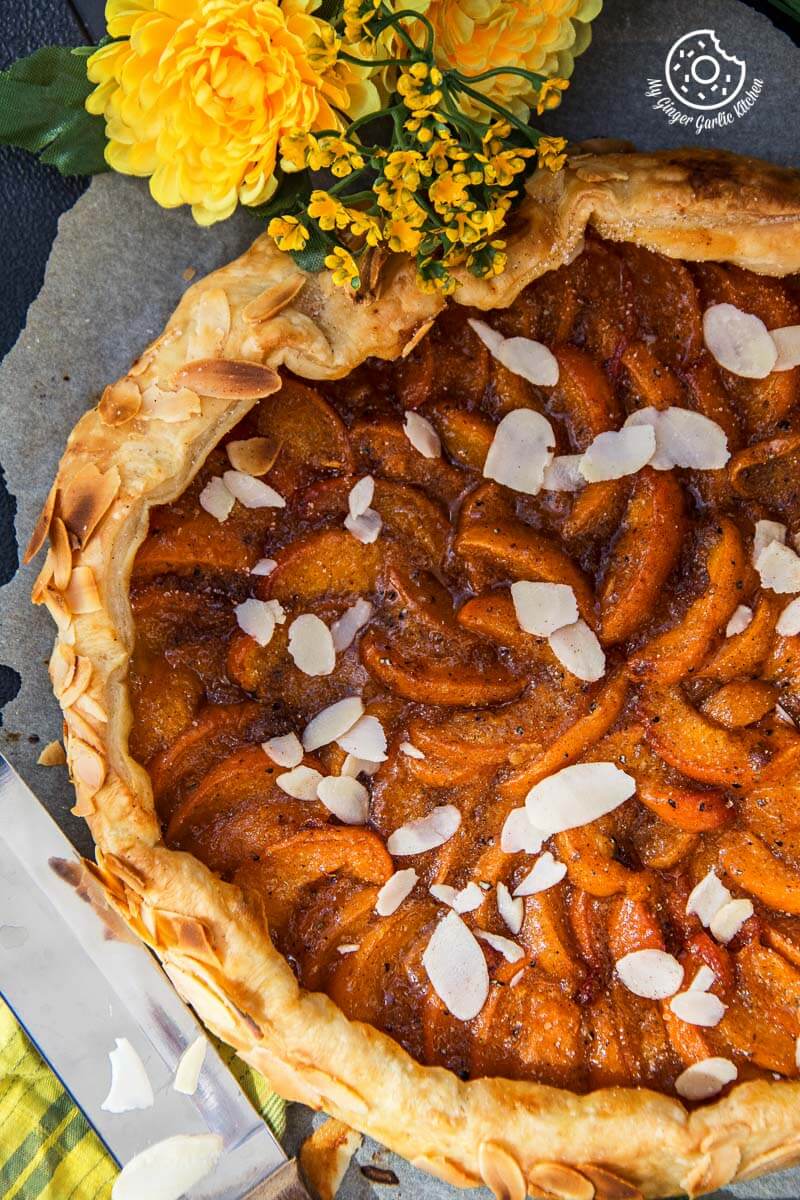 Apricot Galette with Almond Topping | mygingergarlickitchen.com/ @anupama_dreams