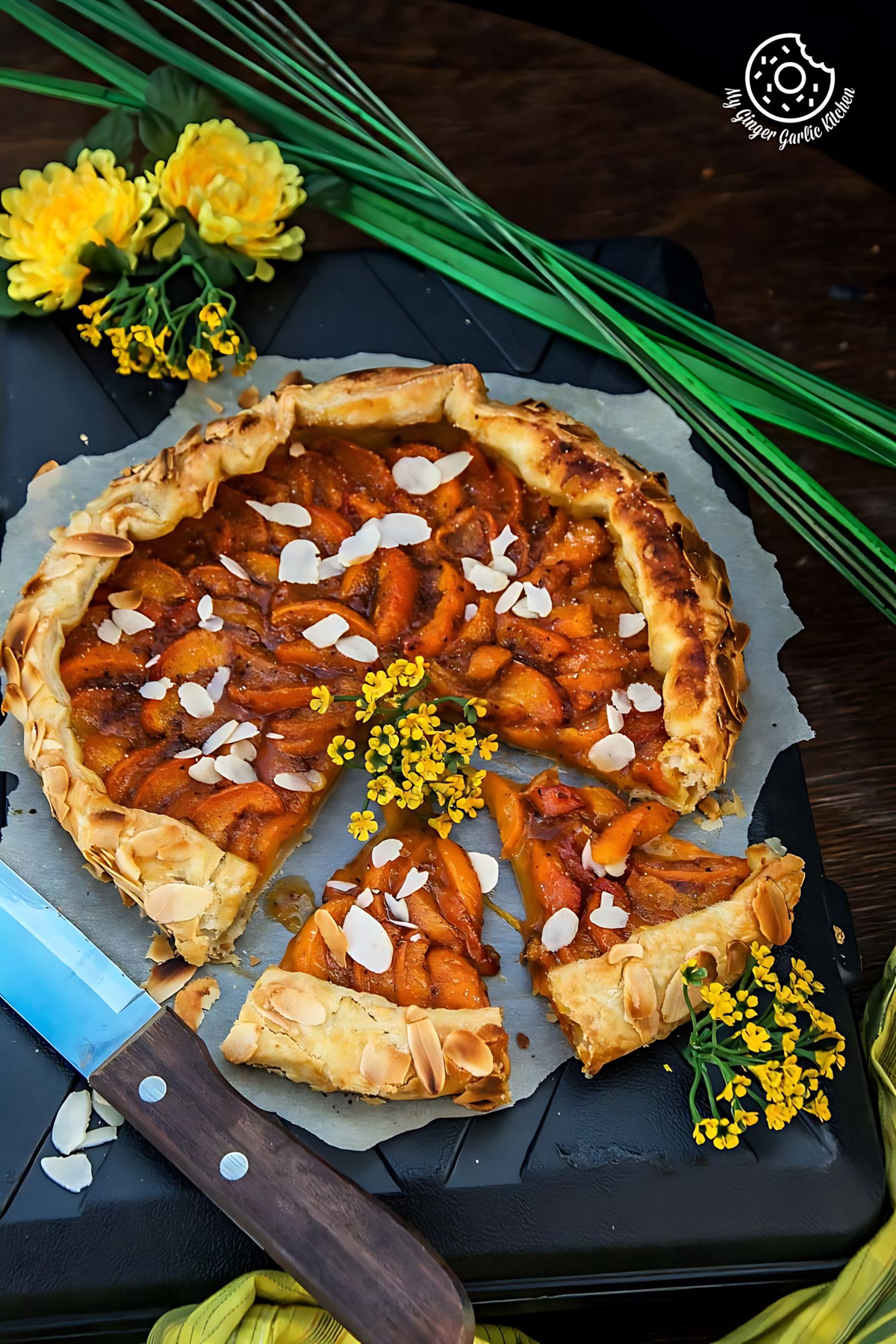 Puff Pastry Apricot Galette with Almond Topping