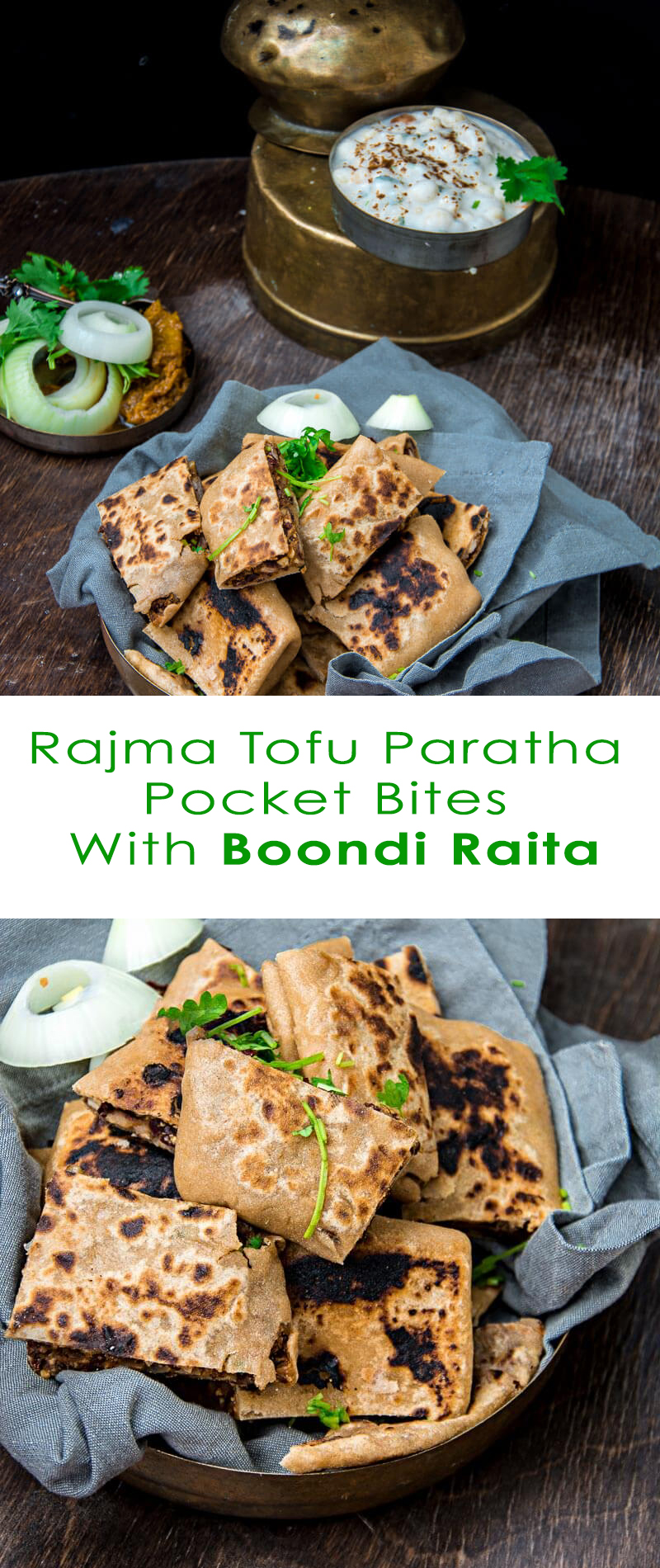 Rajma Tofu Paratha Pockets With Boondi Raita | mygingergarlickitchen.com/ @anupama_dreams