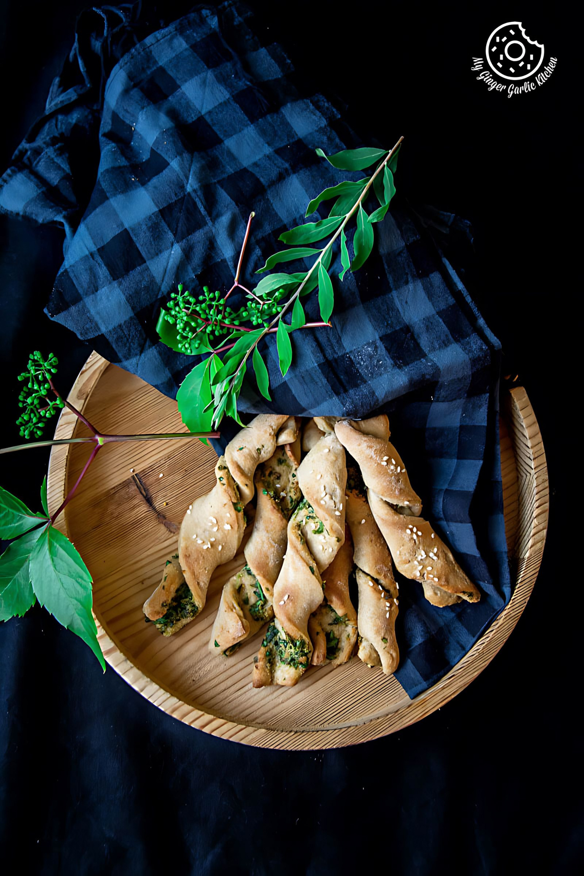 Pizza Dough Twists With Parsley And Sesame | mygingergarlickitchen.com/ @anupama_dreams