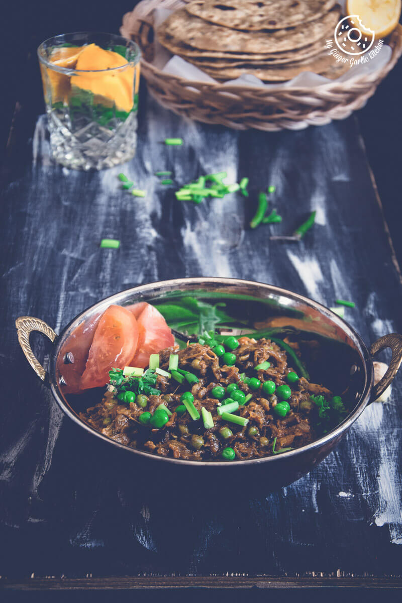Punjabi Baingan Bharta - Roasted Eggplant Curry | mygingergarlickitchen.com/ @anupama_dreams