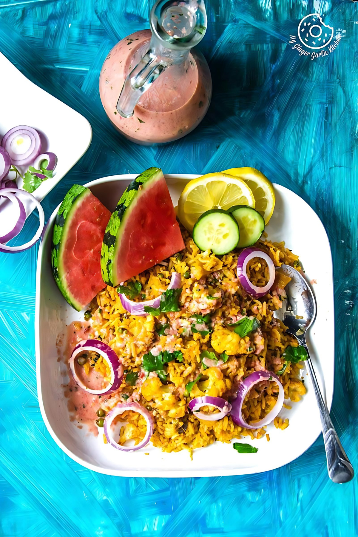 Roasted Cauliflower Pilaf With Watermelon Sauce