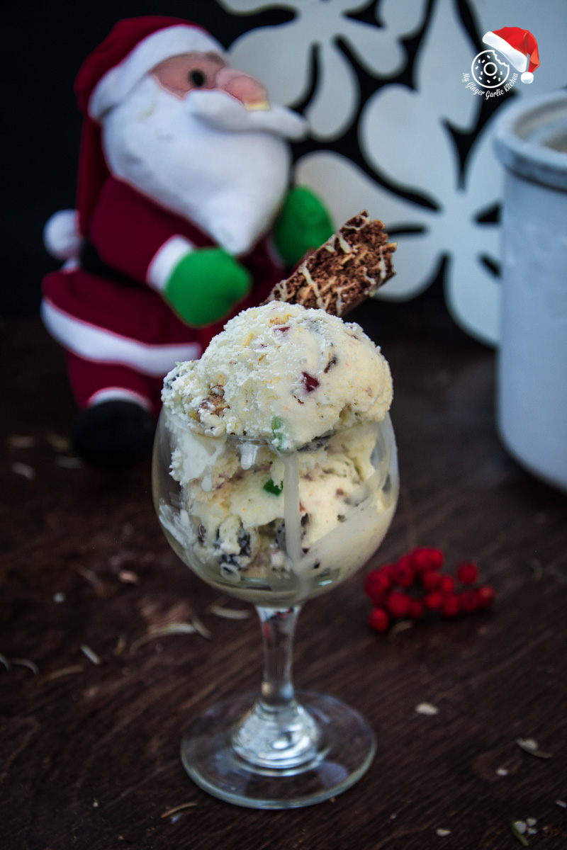 Holiday Fruit and Nut Ice cream | mygingergarlickitchen.com/ @anupama_dreams