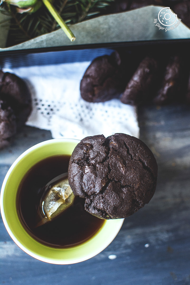 Eggless Triple Chocolate Cookies | mygingergarlickitchen.com/ @anupama_dreams