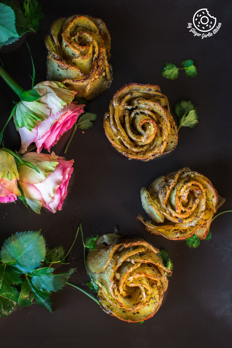 Potato Roses | Potato Gratins | mygingergarlickitchen.com/ @anupama_dreams