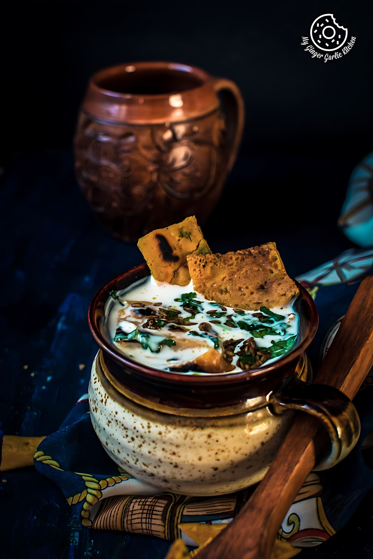 Image of Besan Ke Cheele Ka Raita - Chickpea Pancake Yogurt