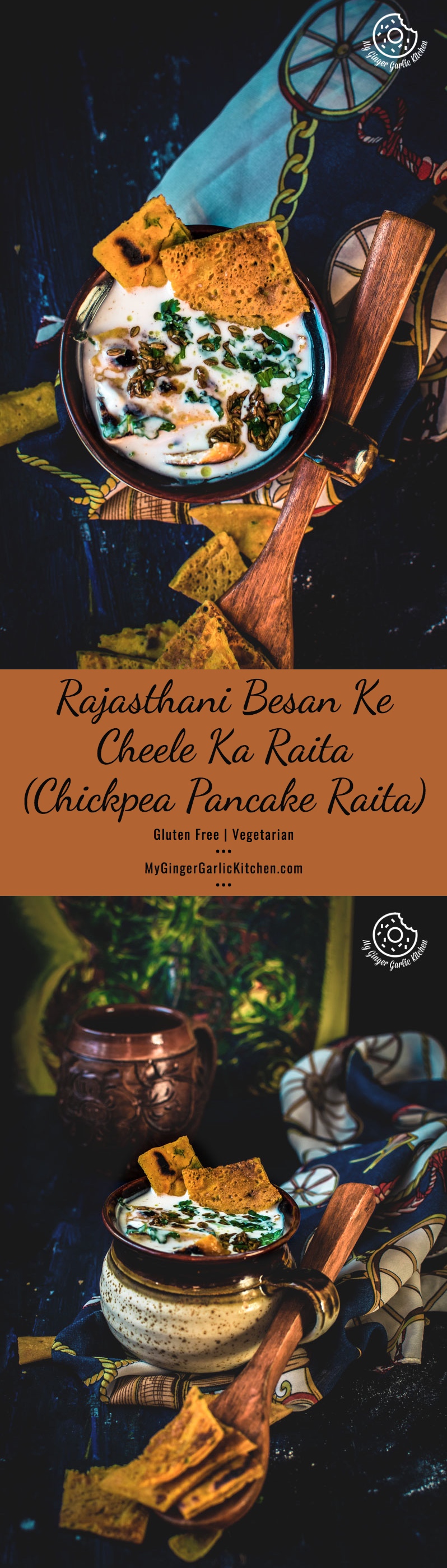 Rajasthani Besan Ke Cheele Ka Raita | Chickpea Pancake Raita | mygingergarlickitchen.com/ @anupama_dreams