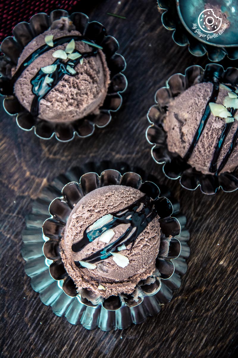 Eggless Chocolate Hazelnut Ice Cream | mygingergarlickitchen.com/ @anupama_dreams