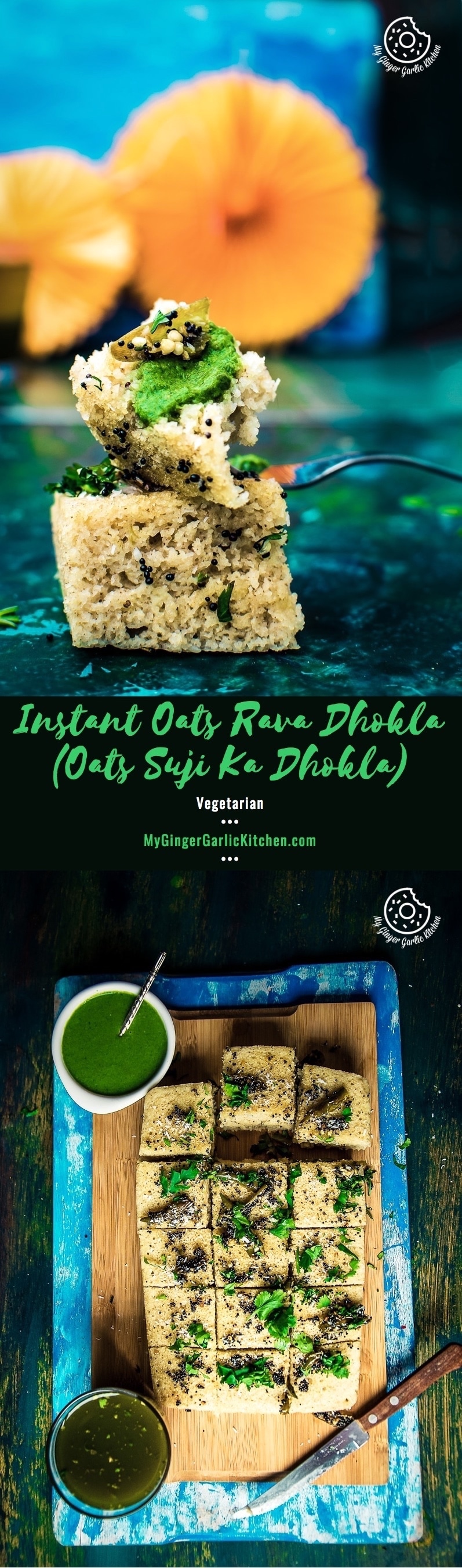 Image - Recipe of Instant Oats Rava Dhokla by my ginger garlic kitchen