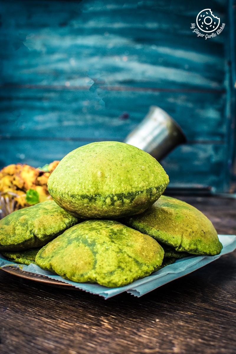 Palak Ki Puri Recipe Video | How To Make Palak Poori | Spinach Puri | mygingergarlickitchen.com/ @anupama_dreams