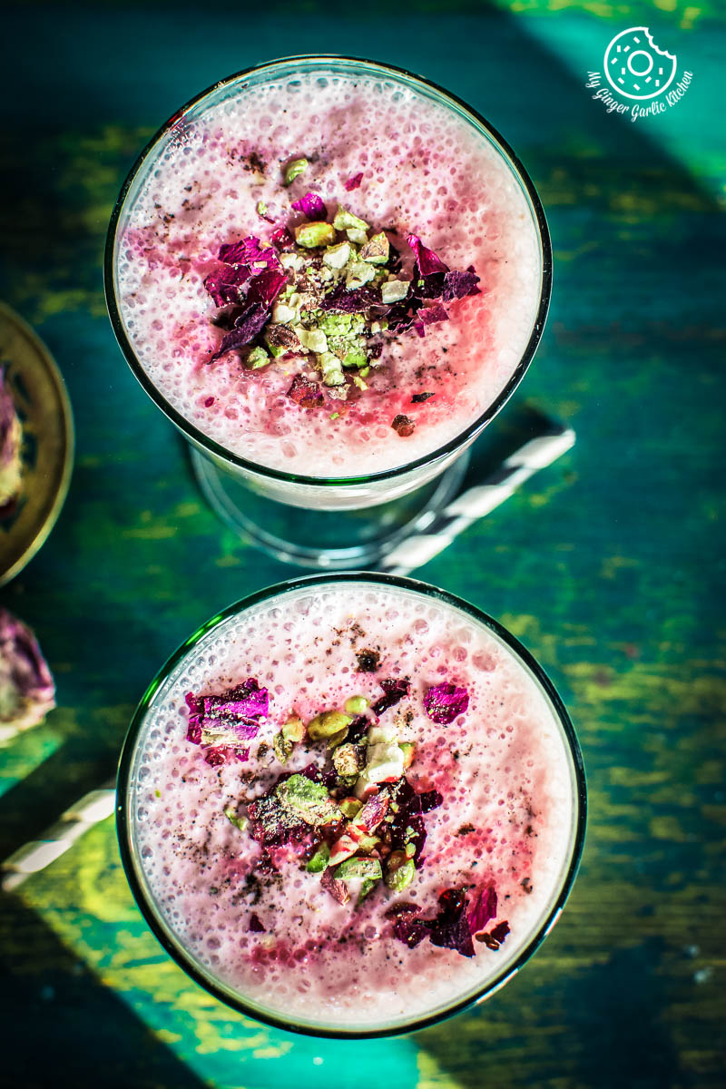 Rose lassi recipe Queen of all lassi - Raks Kitchen