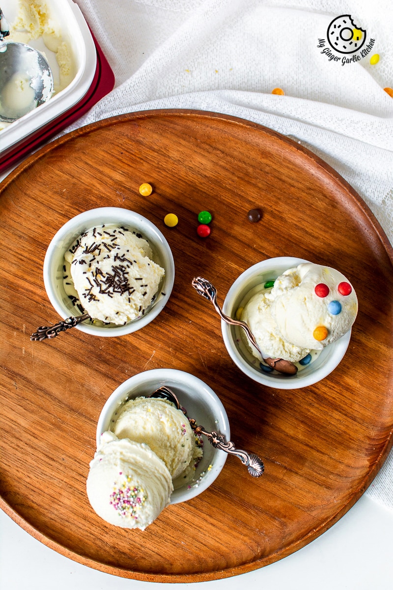 Vanilla Ice Cream Recipe | Easy No-Churn Homemade Ice Cream | mygingergarlickitchen.com/ @anupama_dreams