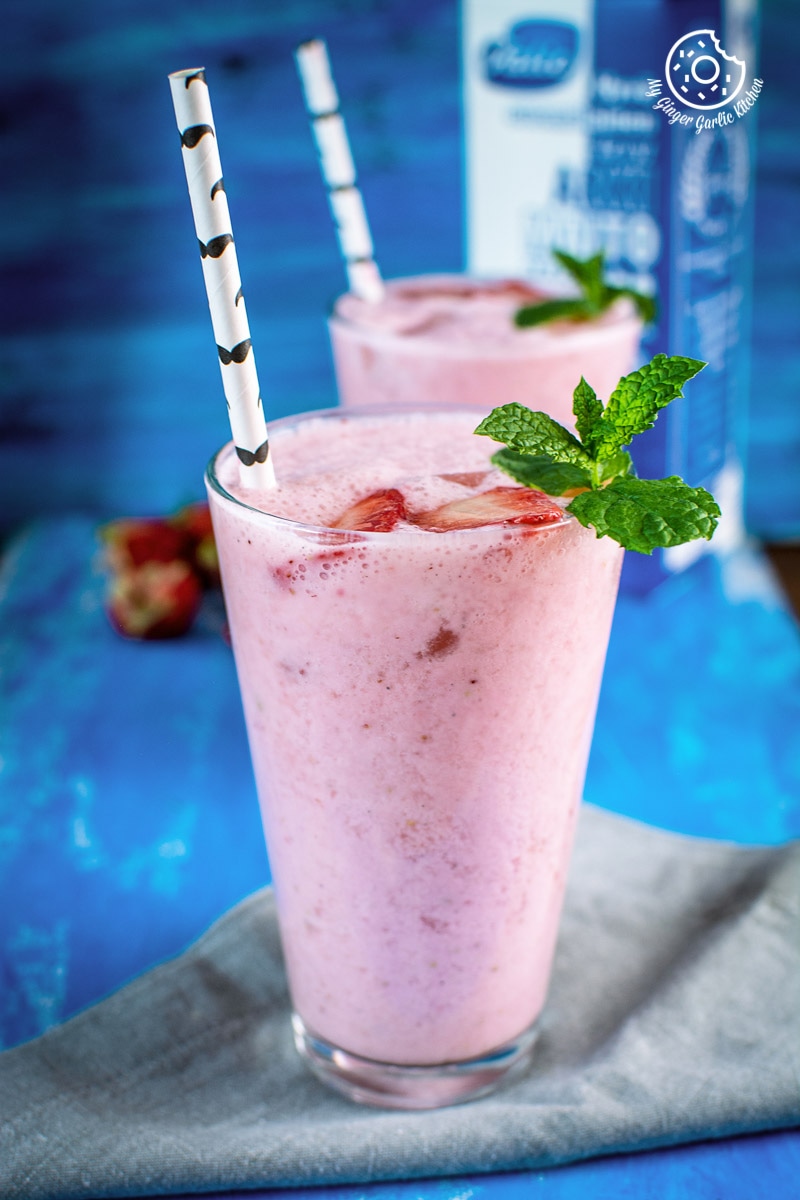 Refreshing Strawberry Lassi - Piping Pot Curry