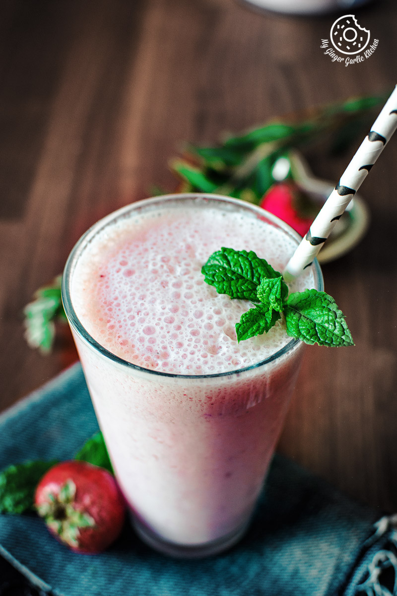 Refreshing Strawberry Lassi - Piping Pot Curry