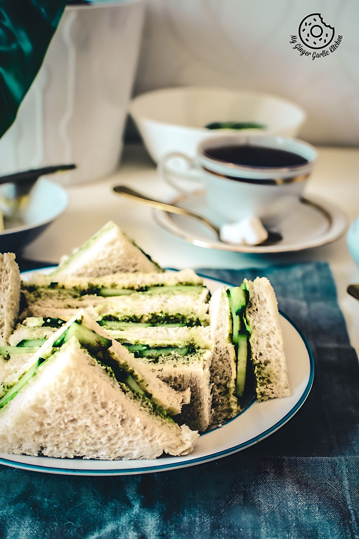 Indian Cucumber Chutney Sandwich - Tea Time Sandwich