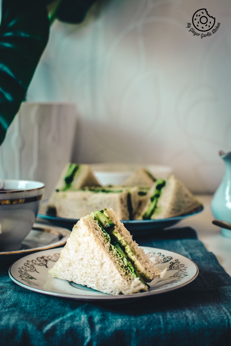 Indian Cucumber Chutney Sandwich Recipe - Tea Time Sandwich | | mygingergarlickitchen.com/ @anupama_dreams
