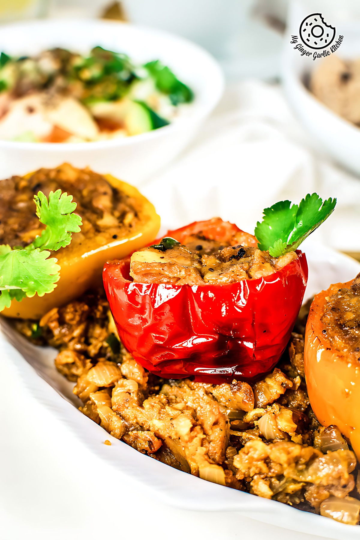 Image of Bharwa Shimla Mirch - Potato Stuffed Bell Peppers